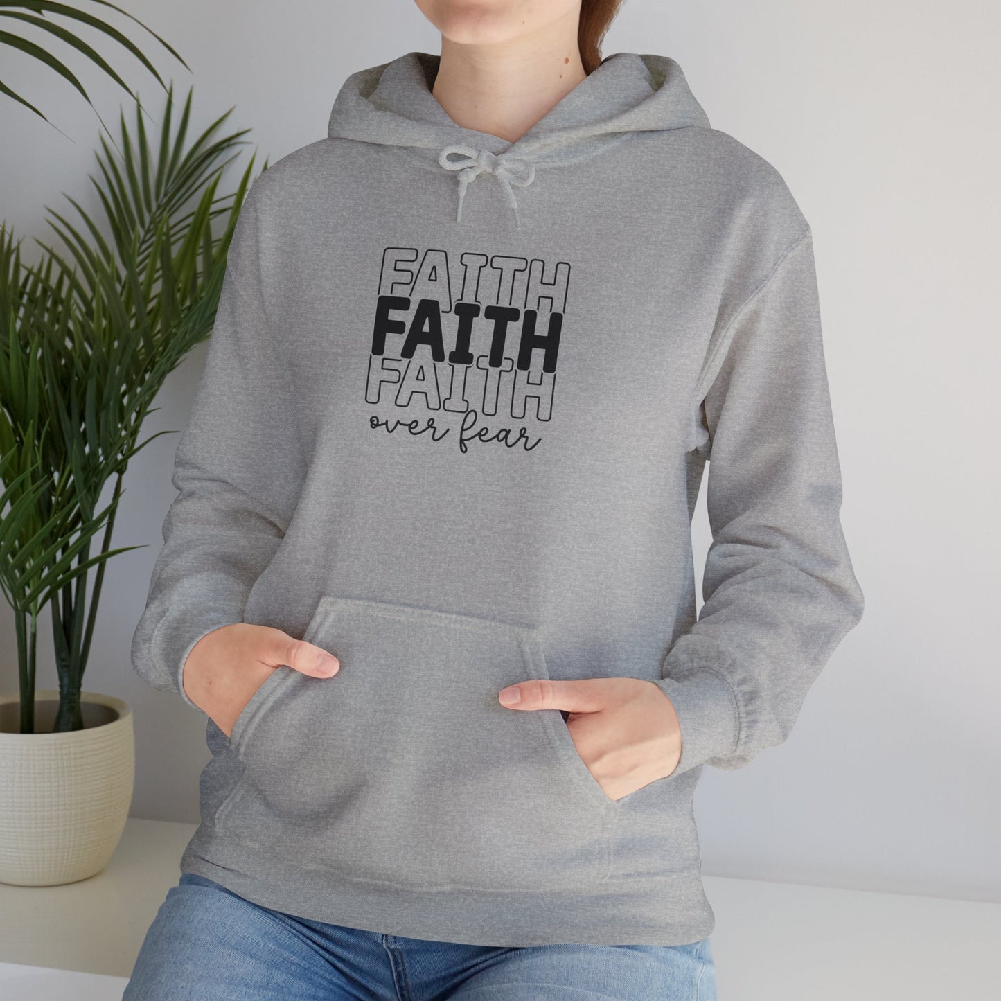 Faith Over Fear Unisex Hooded Sweatshirt - Inspirational Casual Wear - GULLYDESIGN