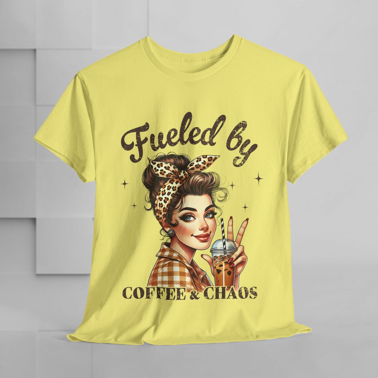 Fueled by Coffee & Chaos Unisex Tee - Fun Graphic Shirt for Coffee Lovers