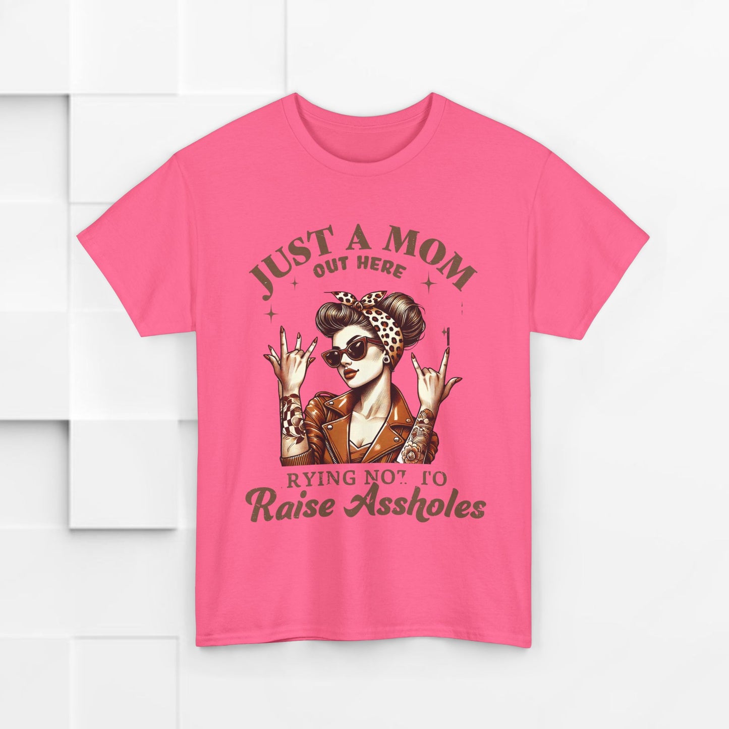 Just a Mom Heavy Cotton Tee - Funny Mom Shirt