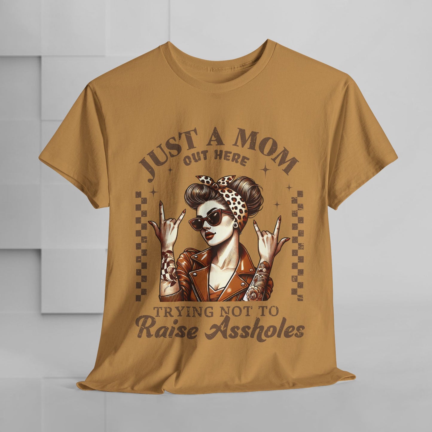 Just a Mom Unisex Heavy Cotton Tee - Funny Mom Shirt for Mother's Day