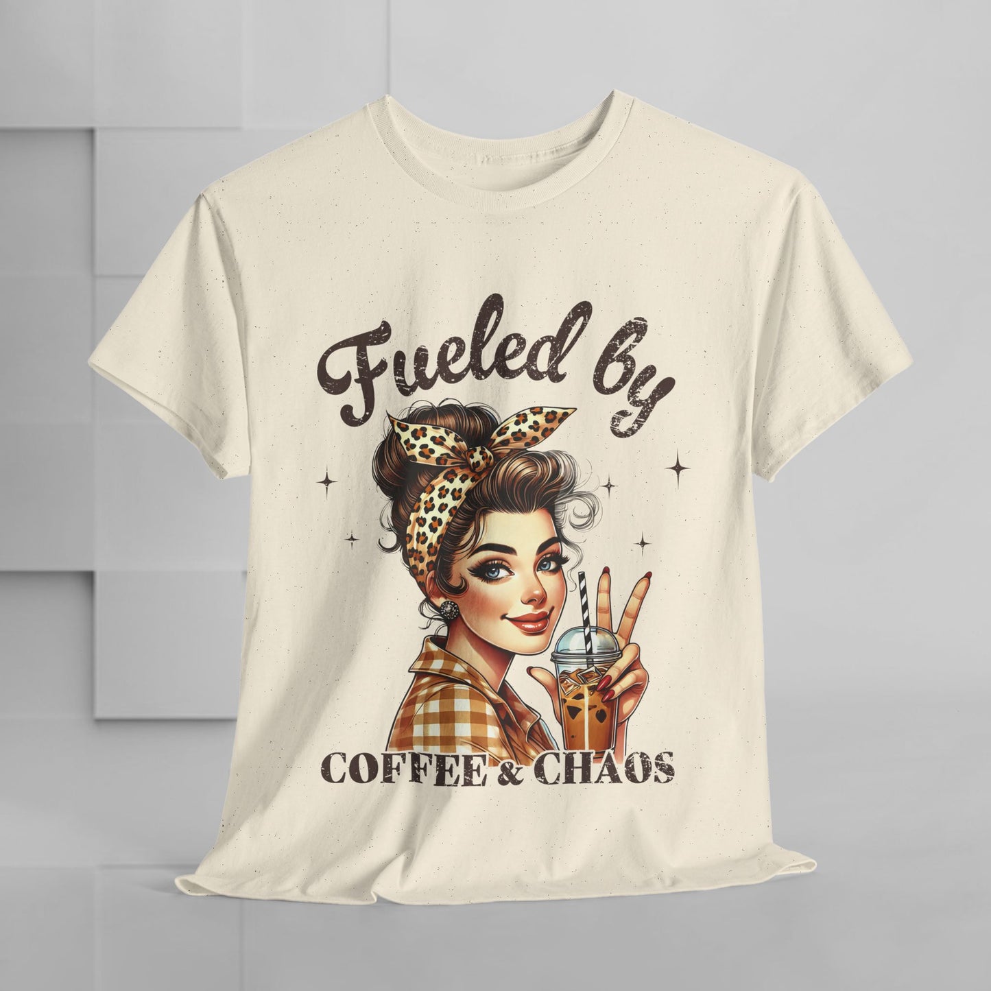 Fueled by Coffee & Chaos Unisex Tee - Fun Graphic Shirt for Coffee Lovers
