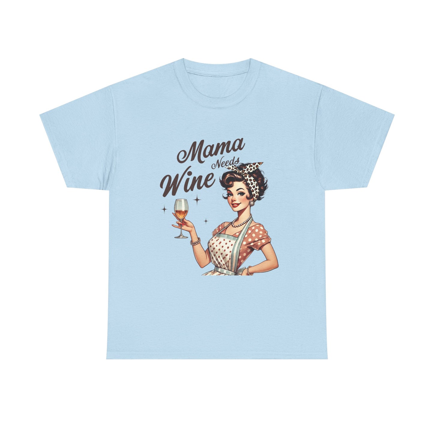 Mama Needs Wine Unisex Heavy Cotton Tee - Fun and Playful Gift for Wine Lovers