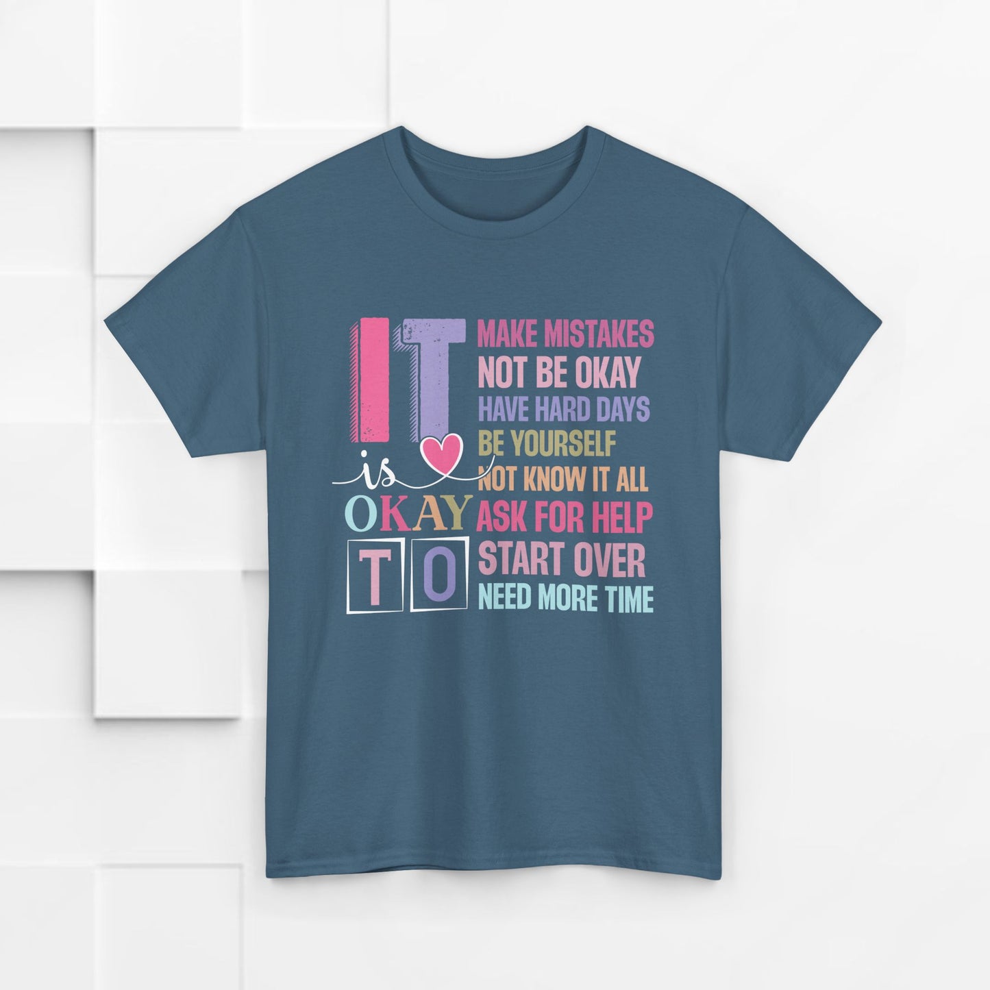 Inspirational Unisex Heavy Cotton Tee – Embrace Mistakes & Start Over