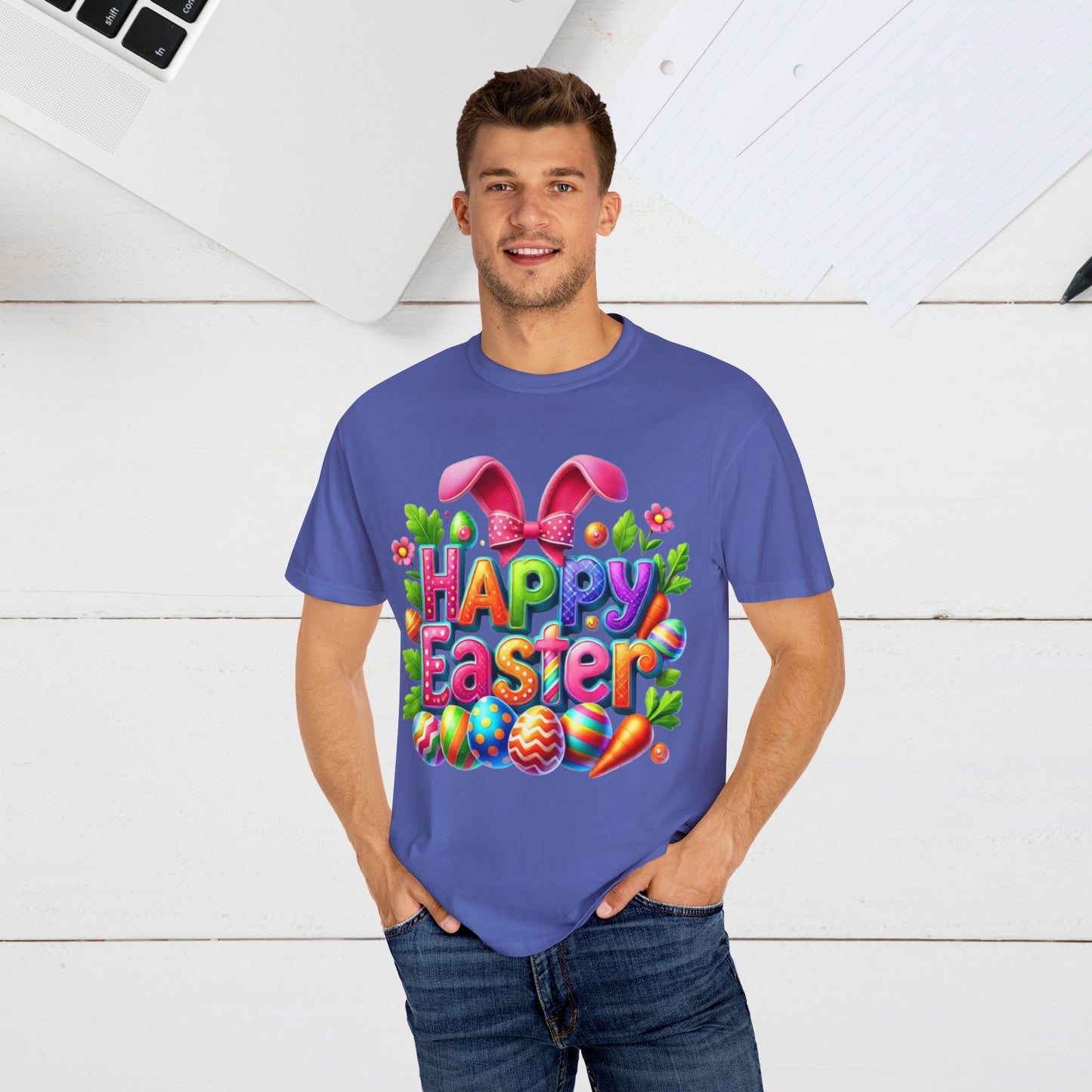 Happy Easter Unisex Garment-Dyed T-Shirt