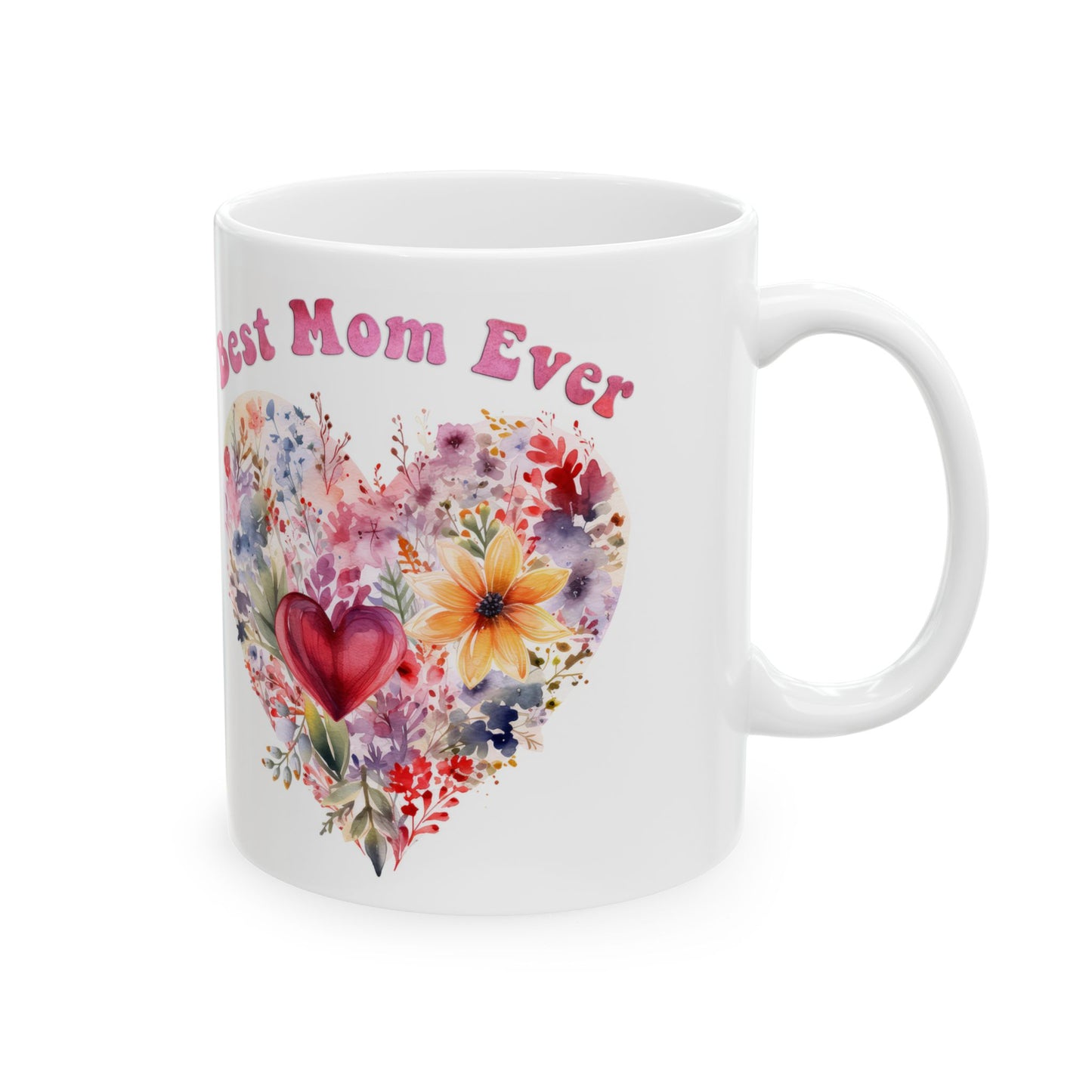 Best Mom Ever Floral Ceramic Mug | Perfect Gift for Mother's Day, Birthdays & Celebrations