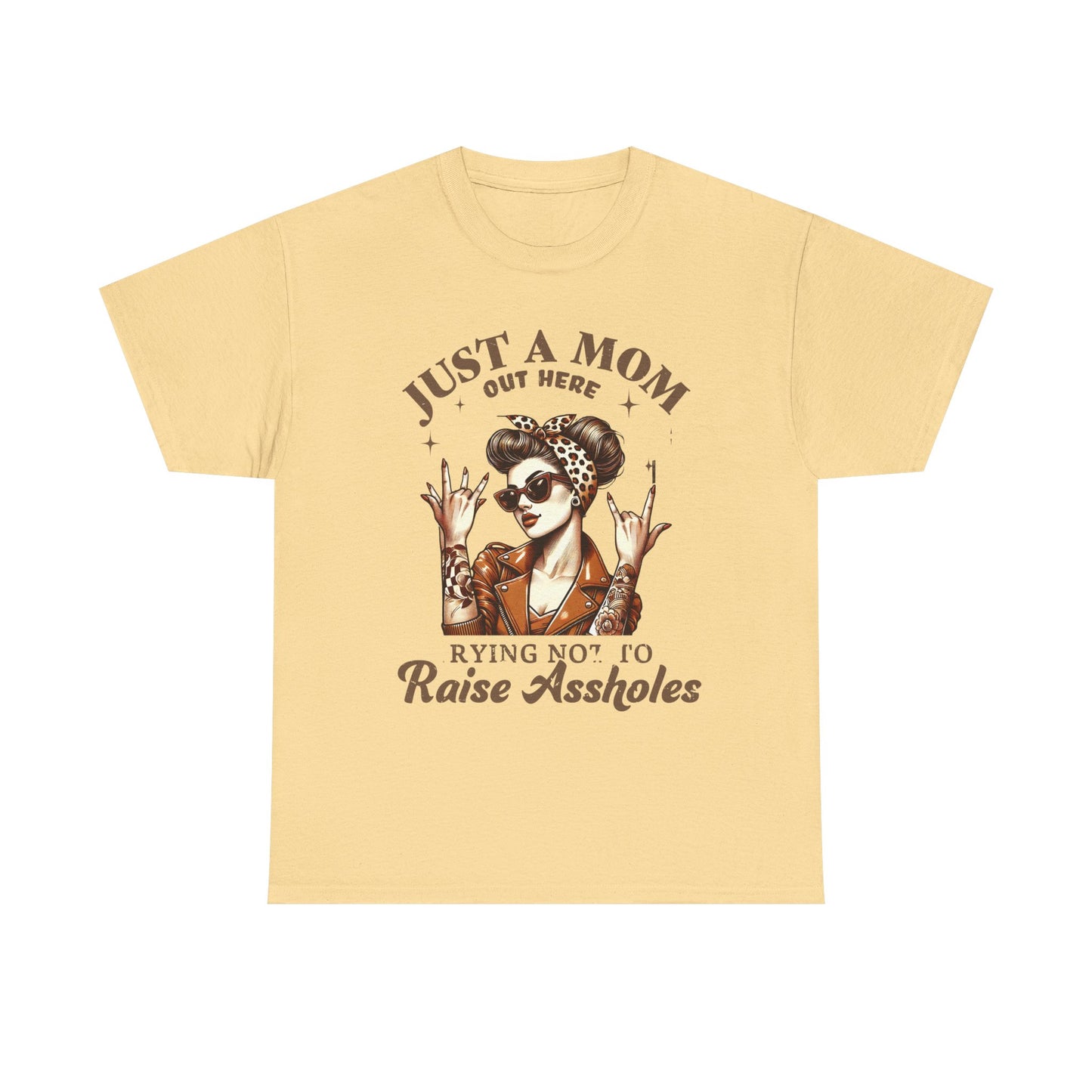 Just a Mom Heavy Cotton Tee - Funny Mom Shirt