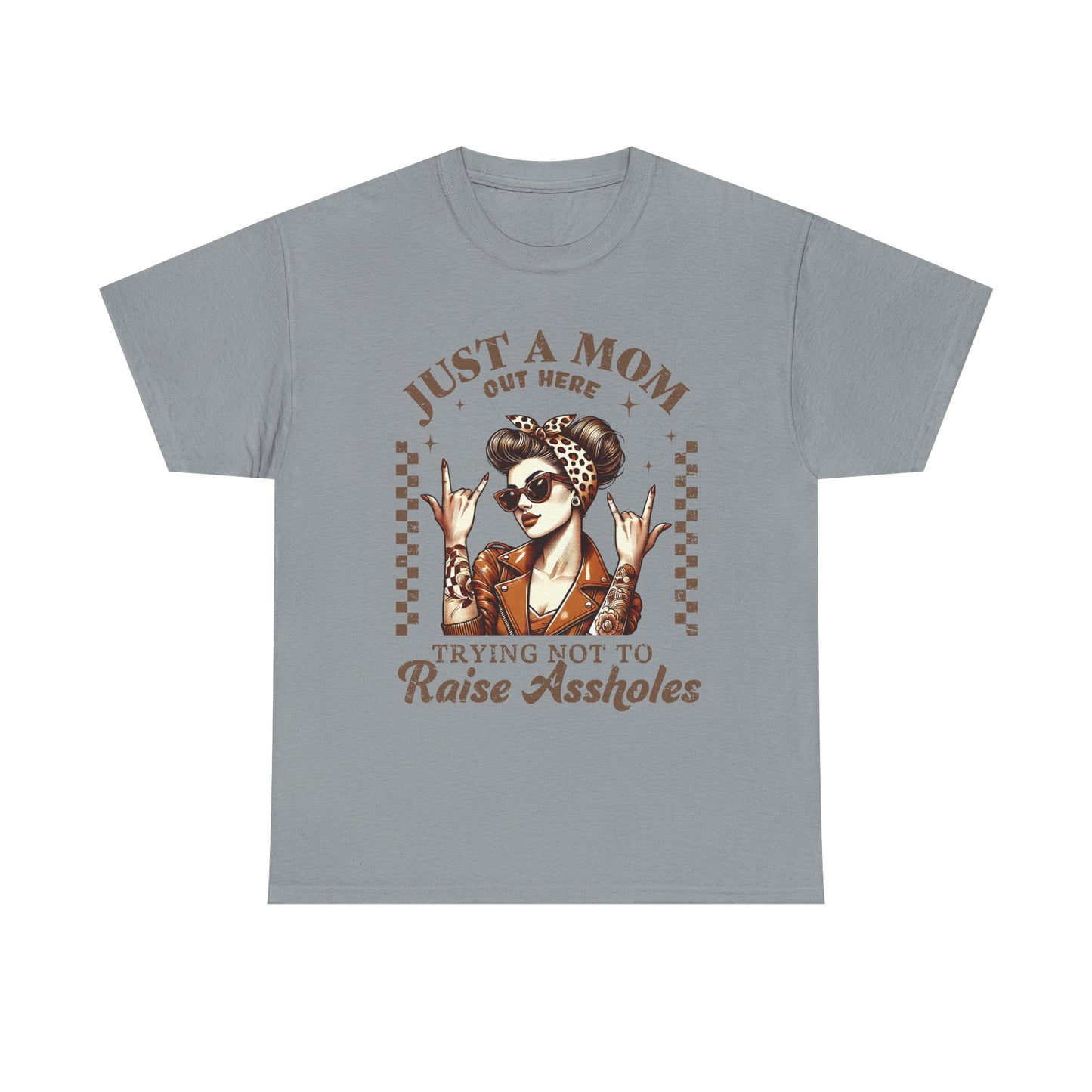 Just a Mom Unisex Heavy Cotton Tee - Funny Mom Shirt for Mother's Day