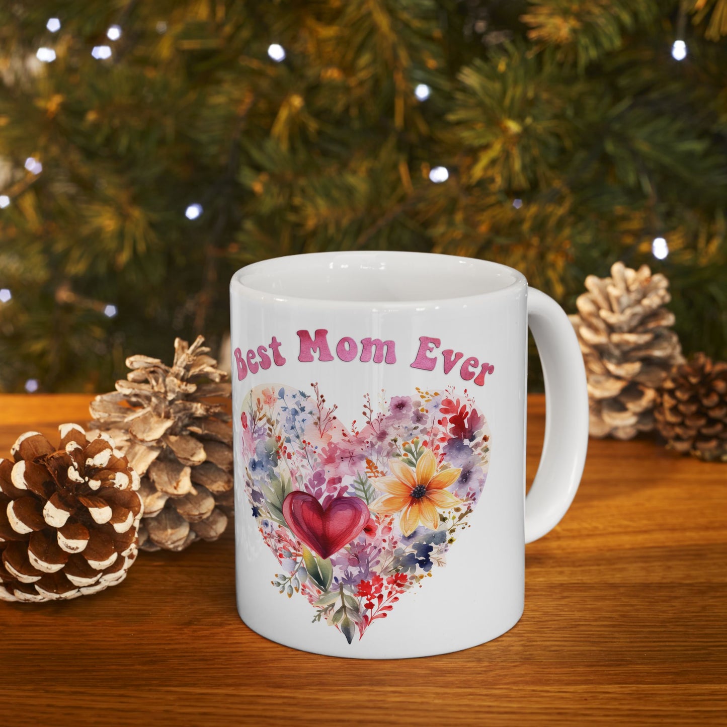 Best Mom Ever Floral Ceramic Mug | Perfect Gift for Mother's Day, Birthdays & Celebrations