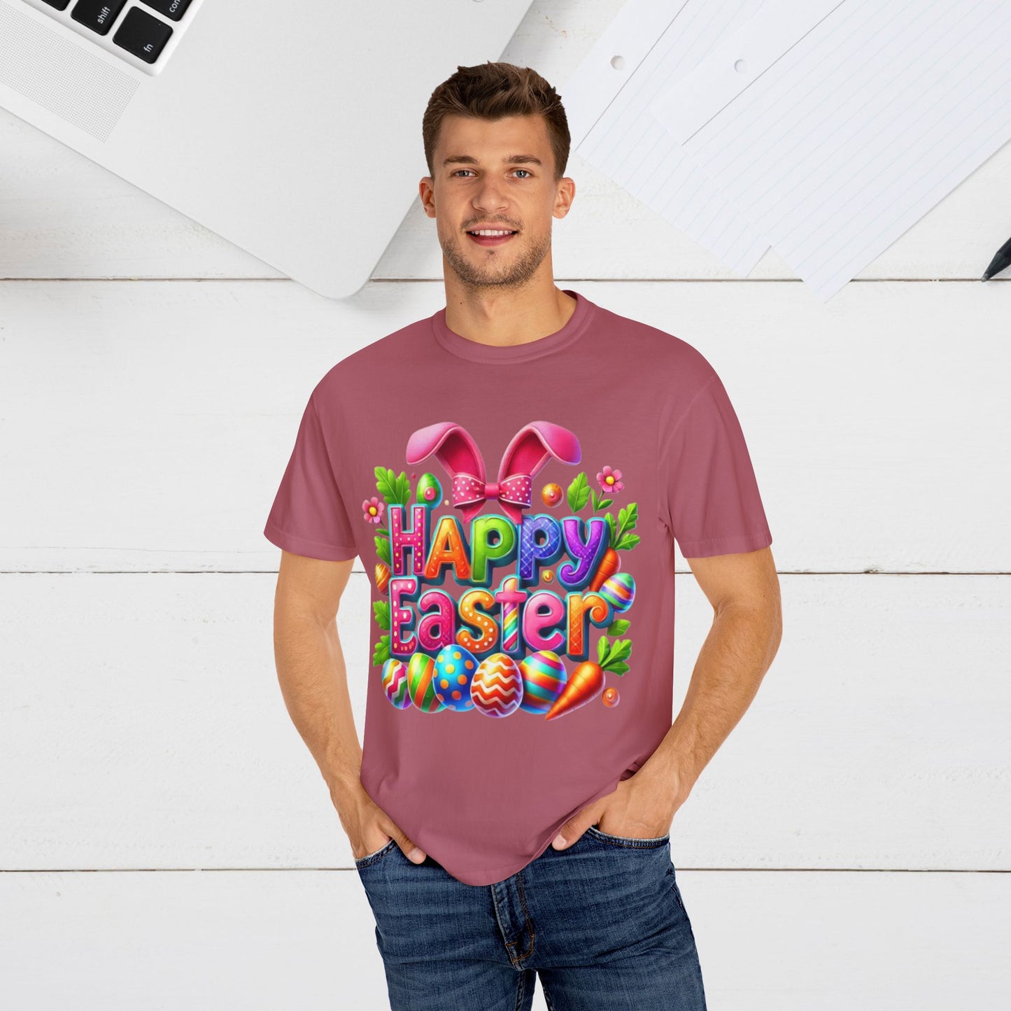 Happy Easter Unisex Garment-Dyed T-Shirt