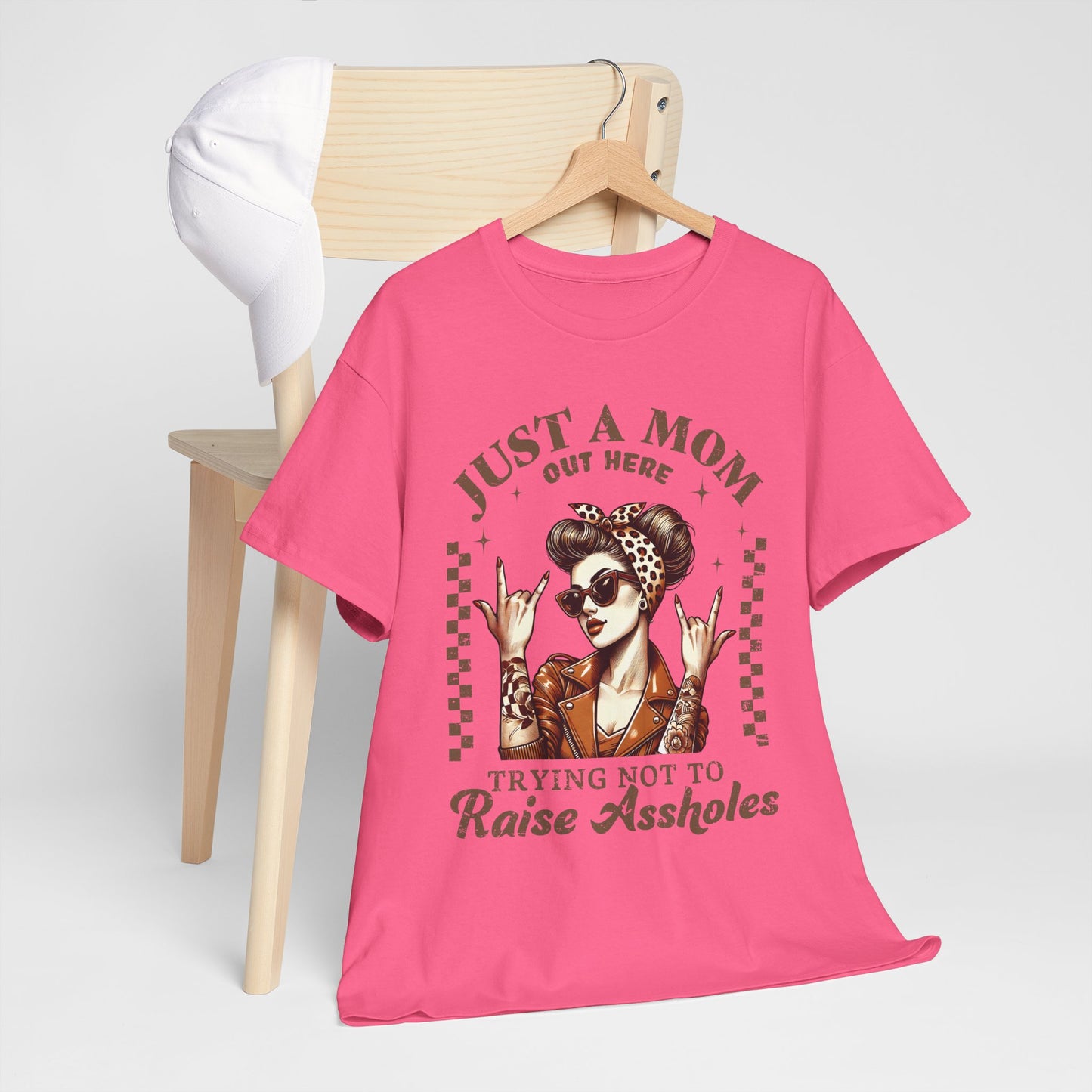 Just a Mom Unisex Heavy Cotton Tee - Funny Mom Shirt for Mother's Day