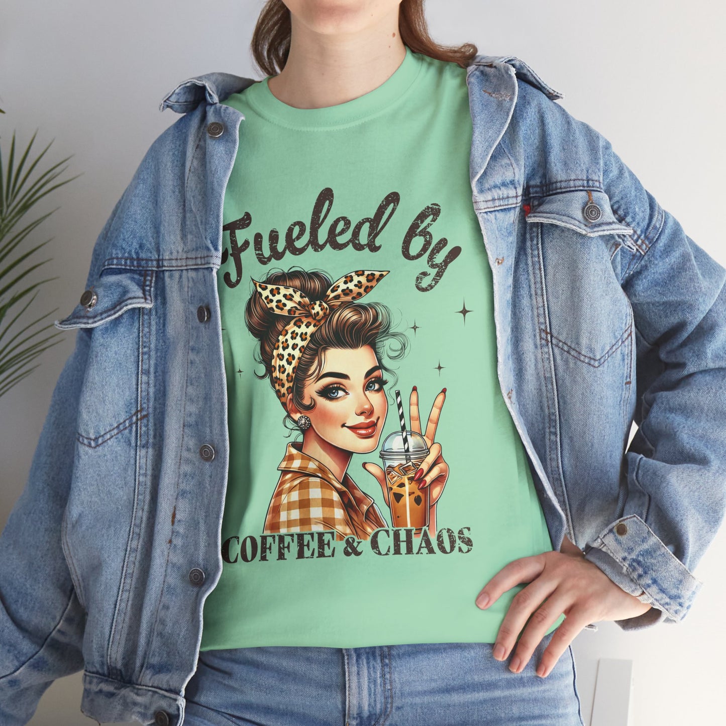 Fueled by Coffee & Chaos Unisex Heavy Cotton Tee
