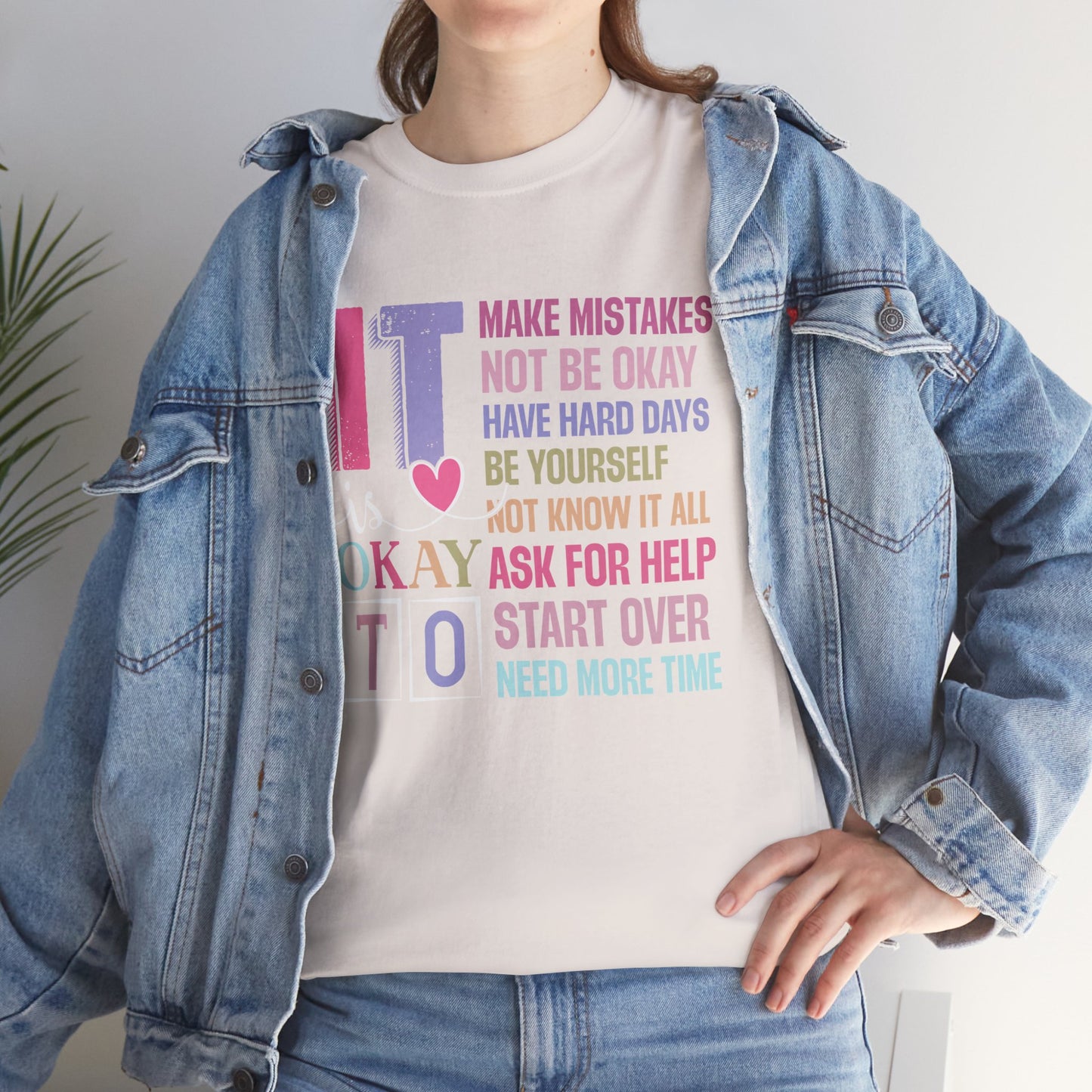 Inspirational Unisex Heavy Cotton Tee – Embrace Mistakes & Start Over