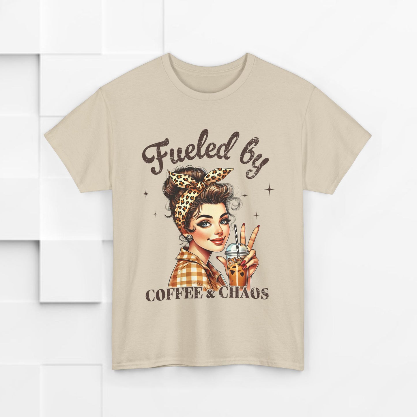Fueled by Coffee & Chaos Unisex Tee - Fun Graphic Shirt for Coffee Lovers