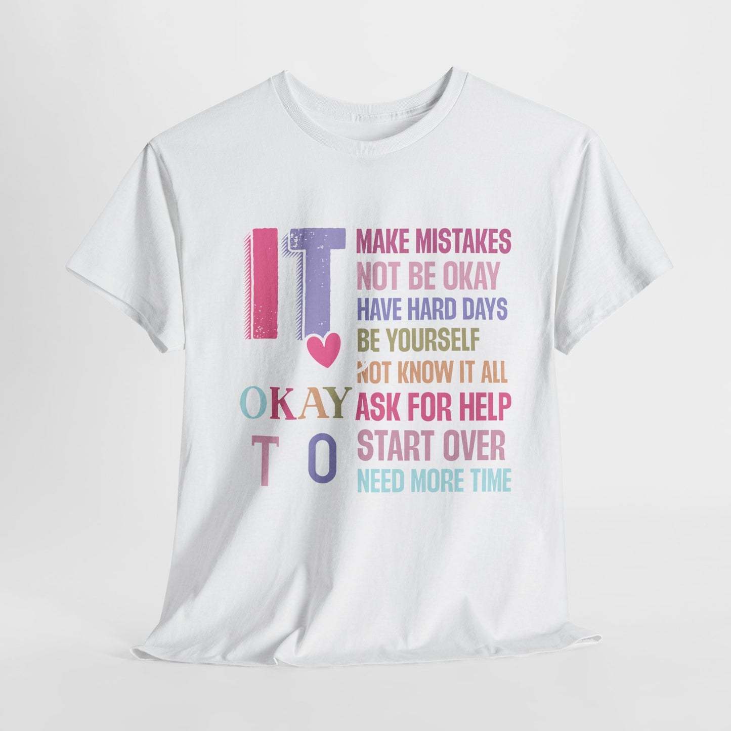 Inspirational Unisex Heavy Cotton Tee – Embrace Mistakes & Start Over