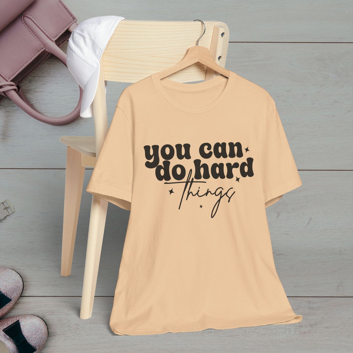 Motivational Quote Tee - "You Can Do Hard Things"