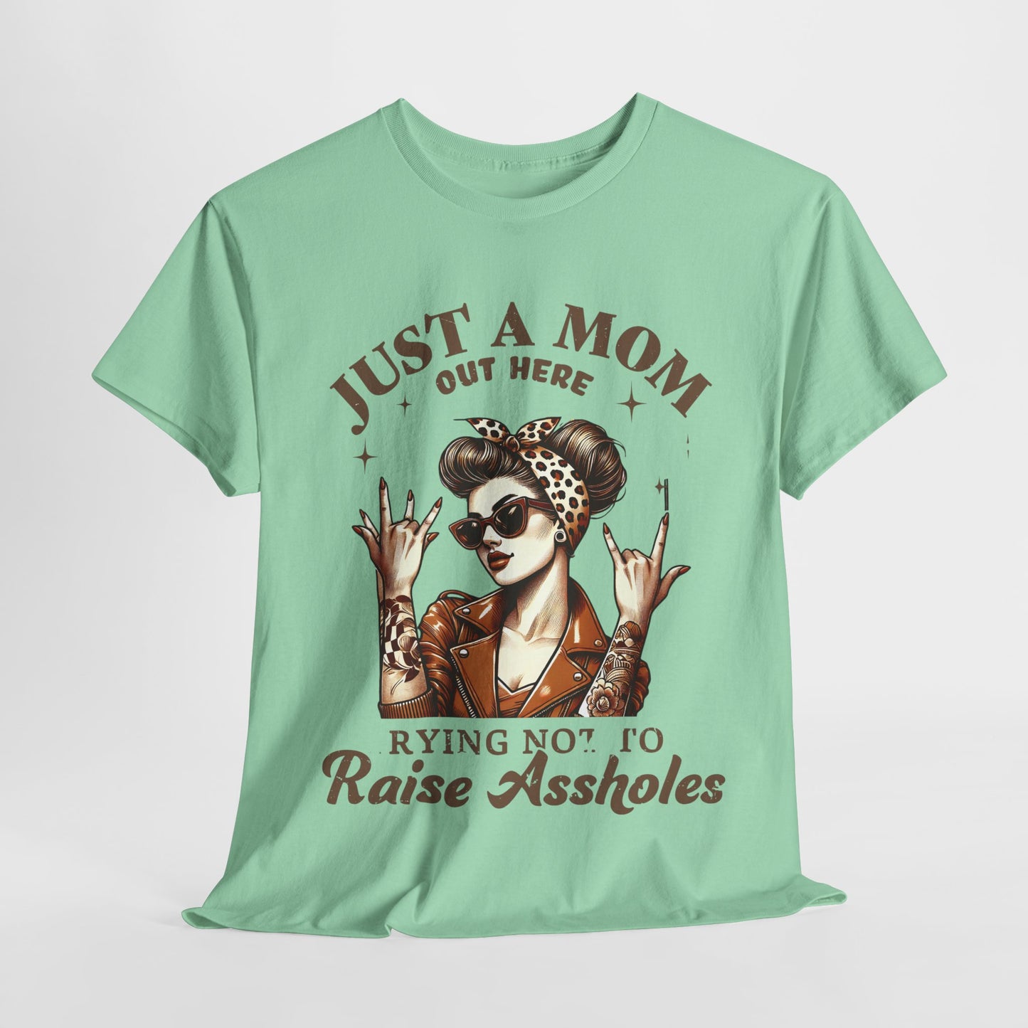 Just a Mom Heavy Cotton Tee - Funny Mom Shirt