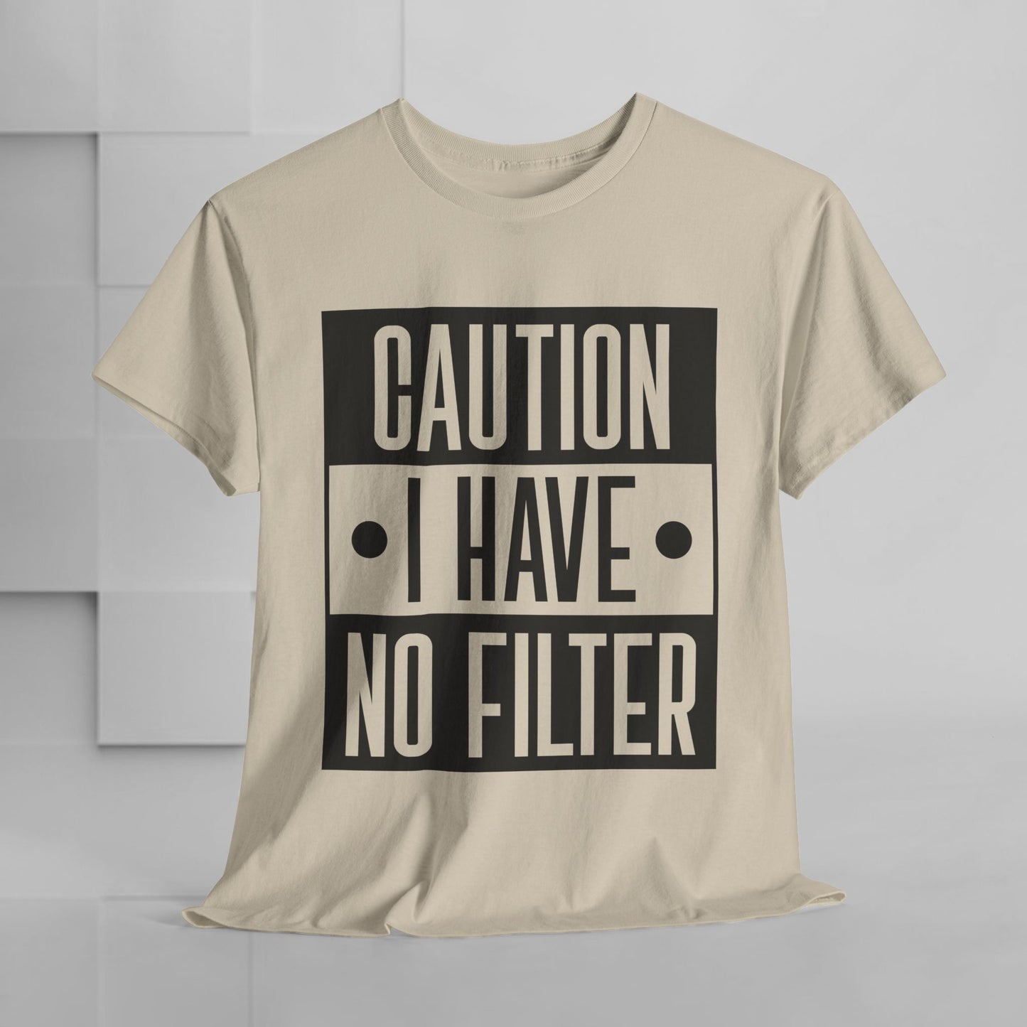 Caution I Have No Filter Unisex Heavy Cotton Tee