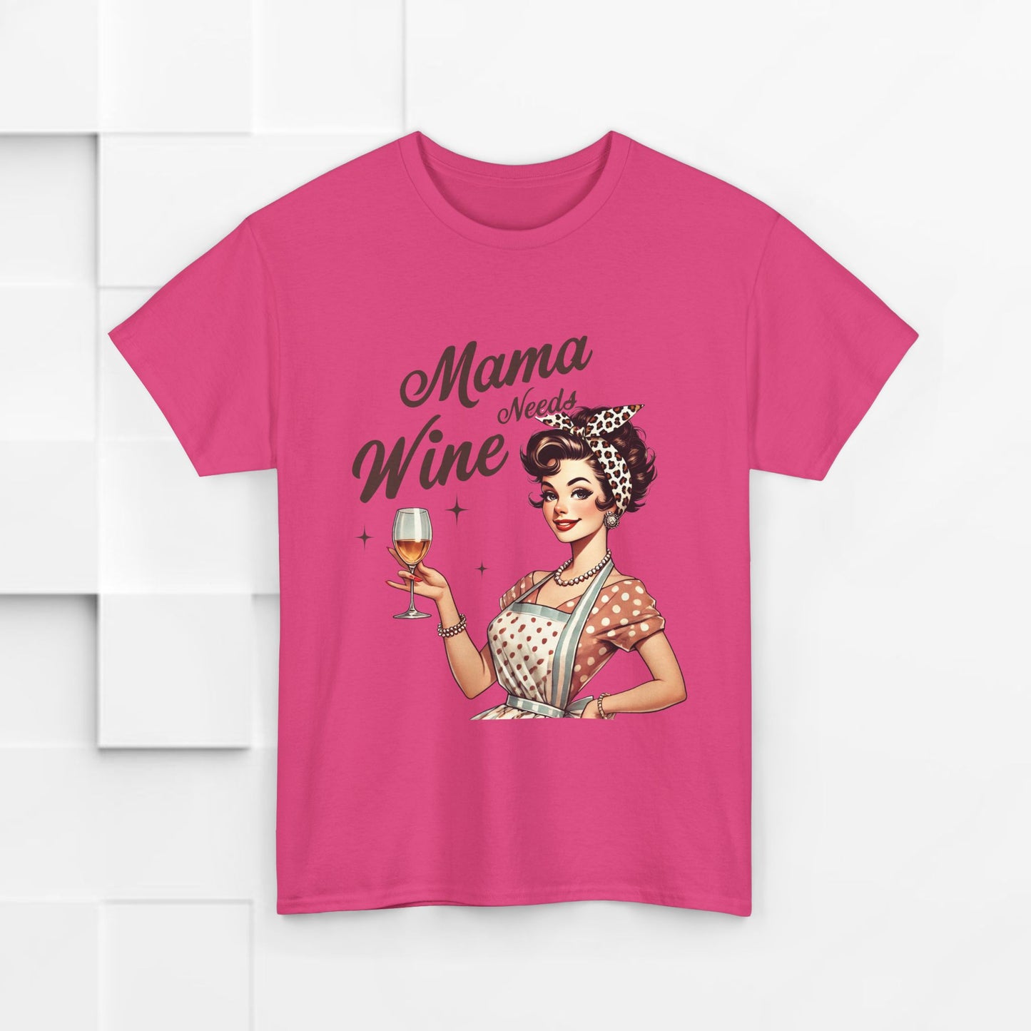 Mama Needs Wine Unisex Heavy Cotton Tee - Fun and Playful Gift for Wine Lovers