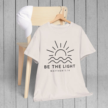 Inspirational Unisex Heavy Cotton Tee - 'Be The Light' Matthew 5:14 - GULLYDESIGN