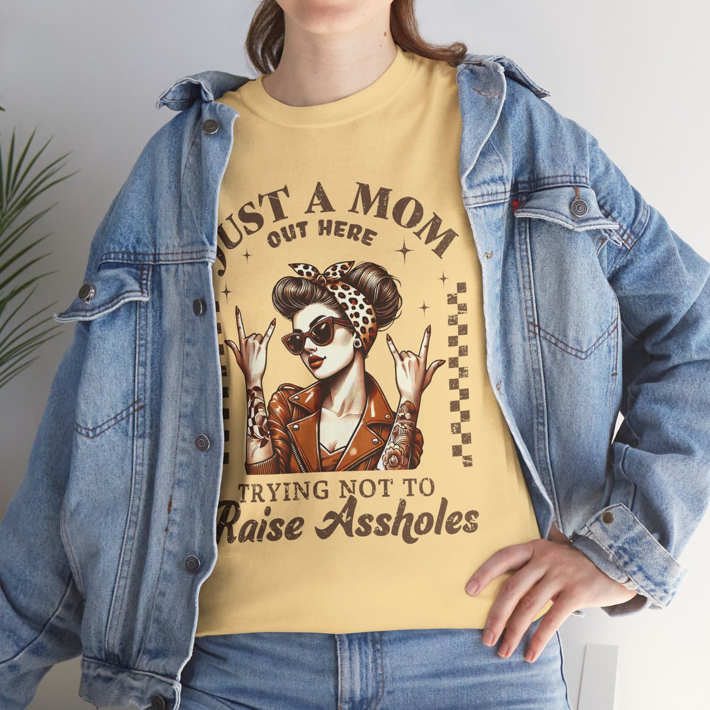 Just a Mom Unisex Heavy Cotton Tee - Funny Mom Shirt for Mother's Day