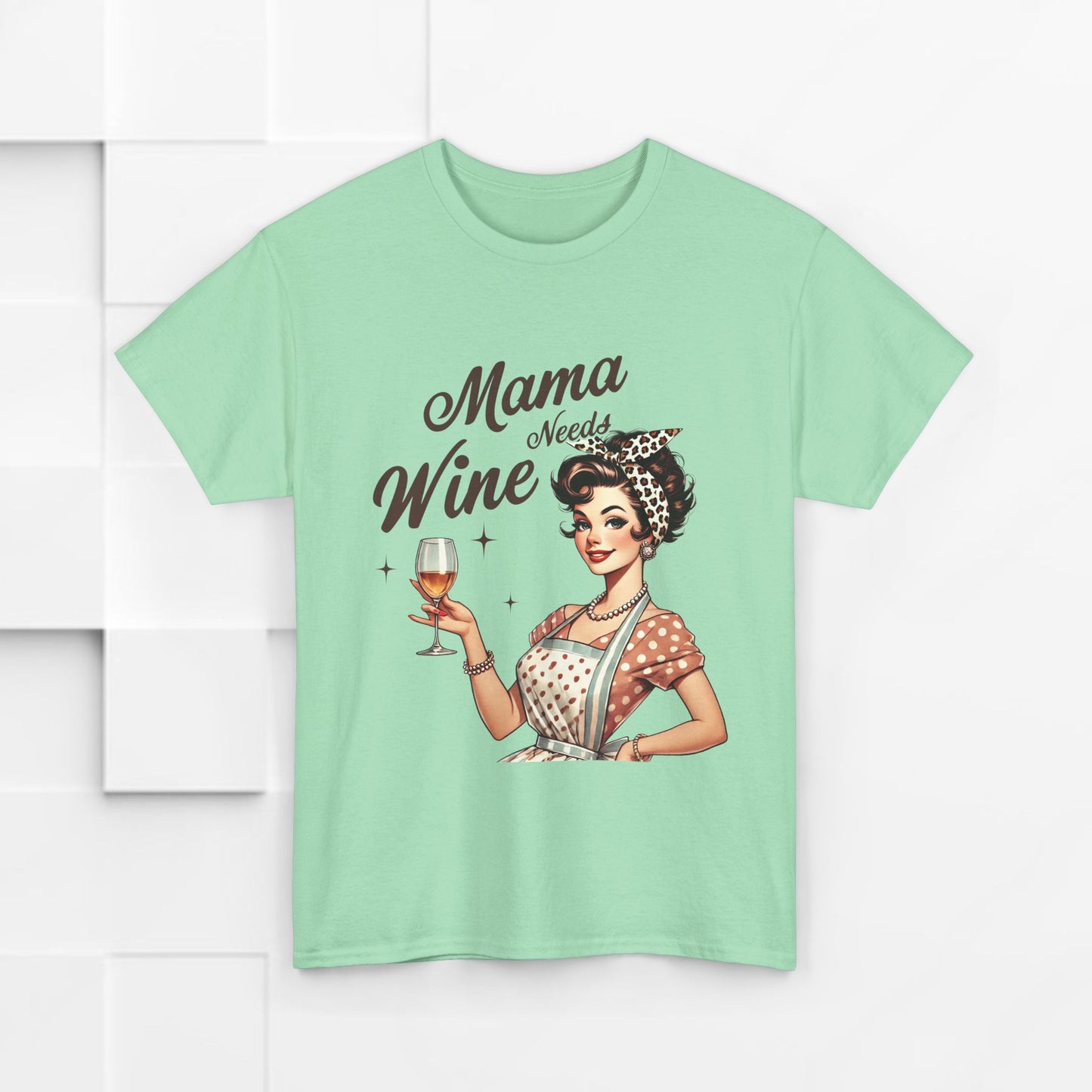 Mama Needs Wine Unisex Heavy Cotton Tee - Fun and Playful Gift for Wine Lovers