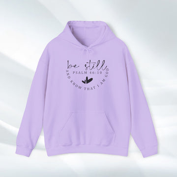Inspirational Hoodie - Be Still Psalm 46:10 Heavy Blend Sweatshirt - GULLYDESIGN