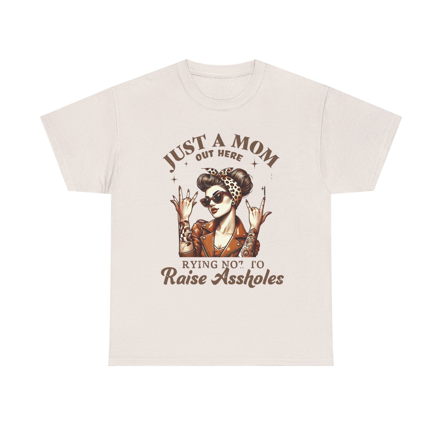 Just a Mom Heavy Cotton Tee - Funny Mom Shirt
