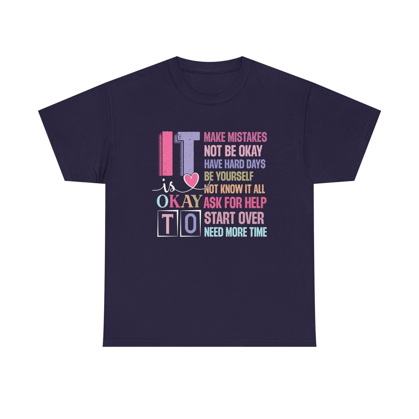 Inspirational Unisex Heavy Cotton Tee – Embrace Mistakes & Start Over