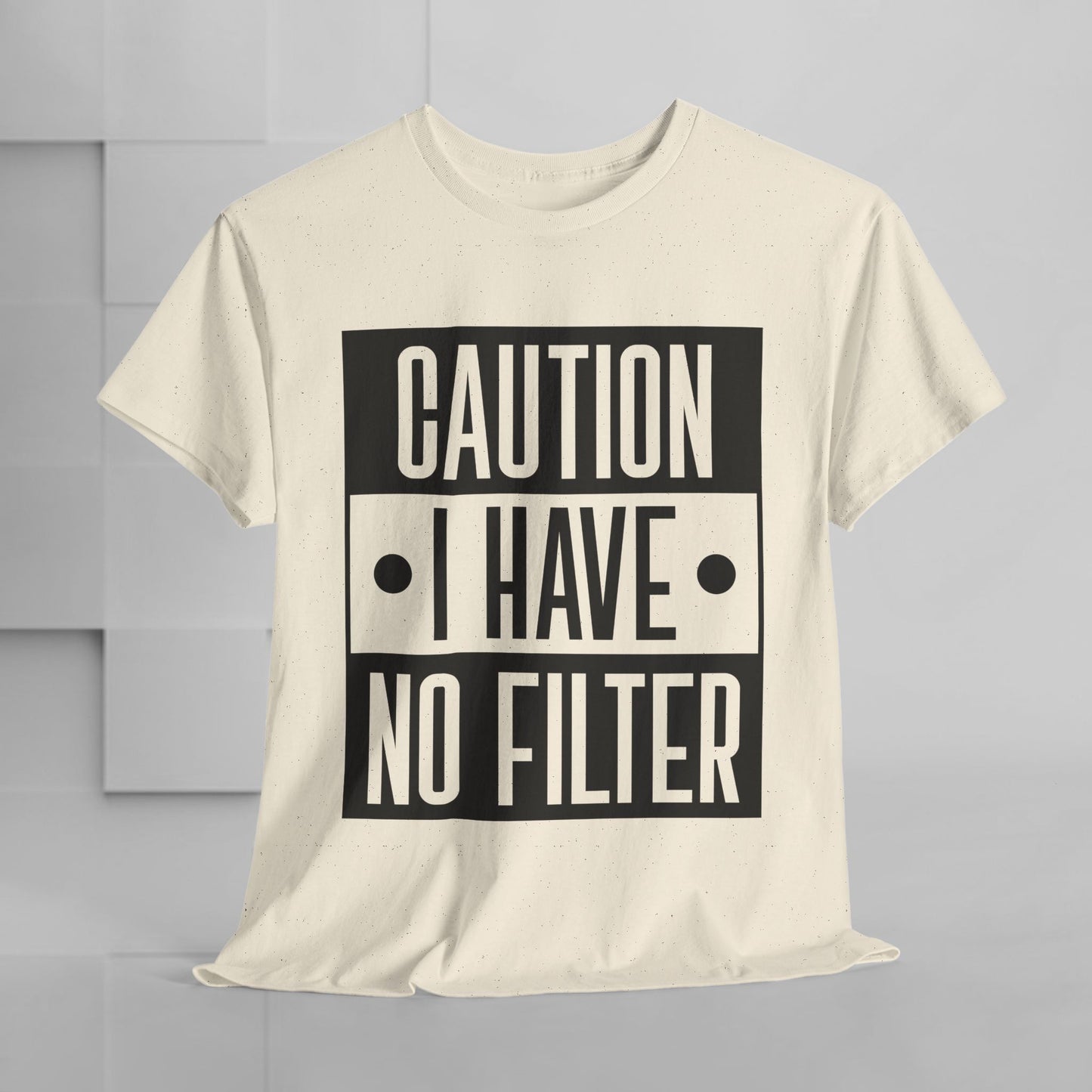 Caution I Have No Filter Unisex Heavy Cotton Tee