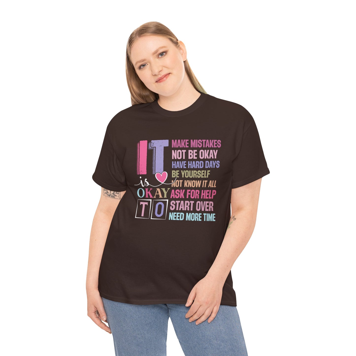 Inspirational Unisex Heavy Cotton Tee – Embrace Mistakes & Start Over
