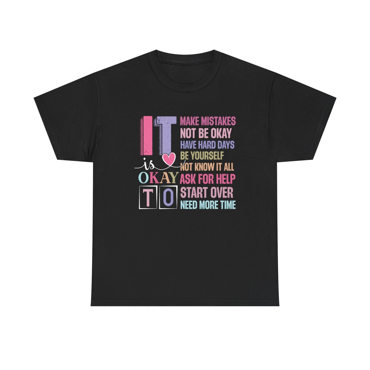 Inspirational Unisex Heavy Cotton Tee – Embrace Mistakes & Start Over