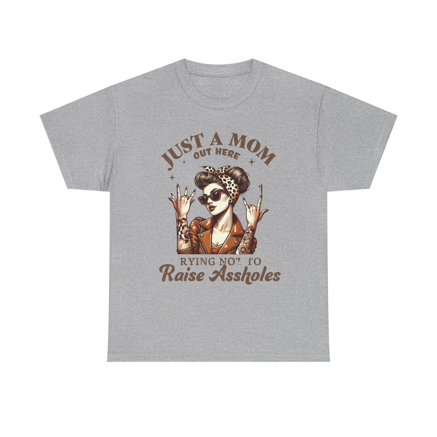 Just a Mom Heavy Cotton Tee - Funny Mom Shirt