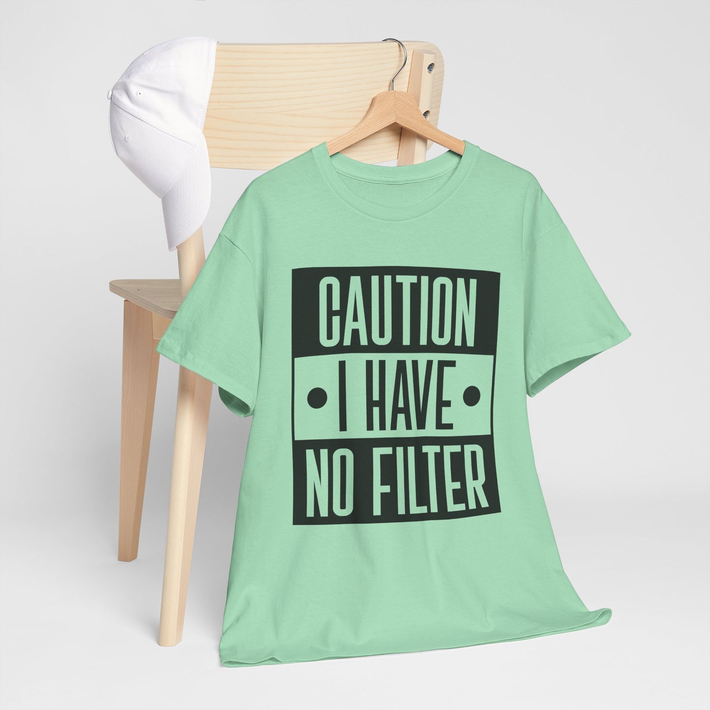 Caution I Have No Filter Unisex Heavy Cotton Tee