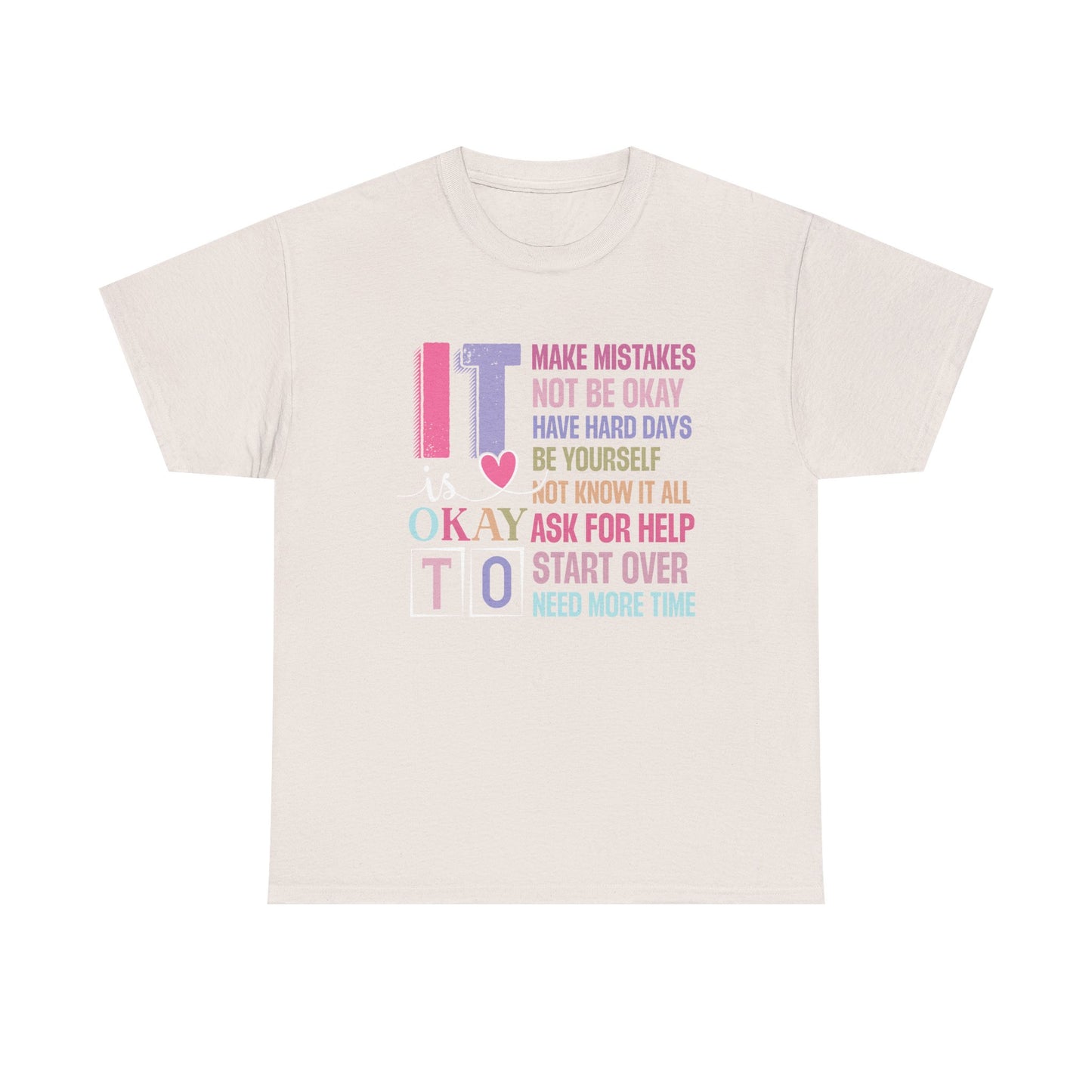 Inspirational Unisex Heavy Cotton Tee – Embrace Mistakes & Start Over