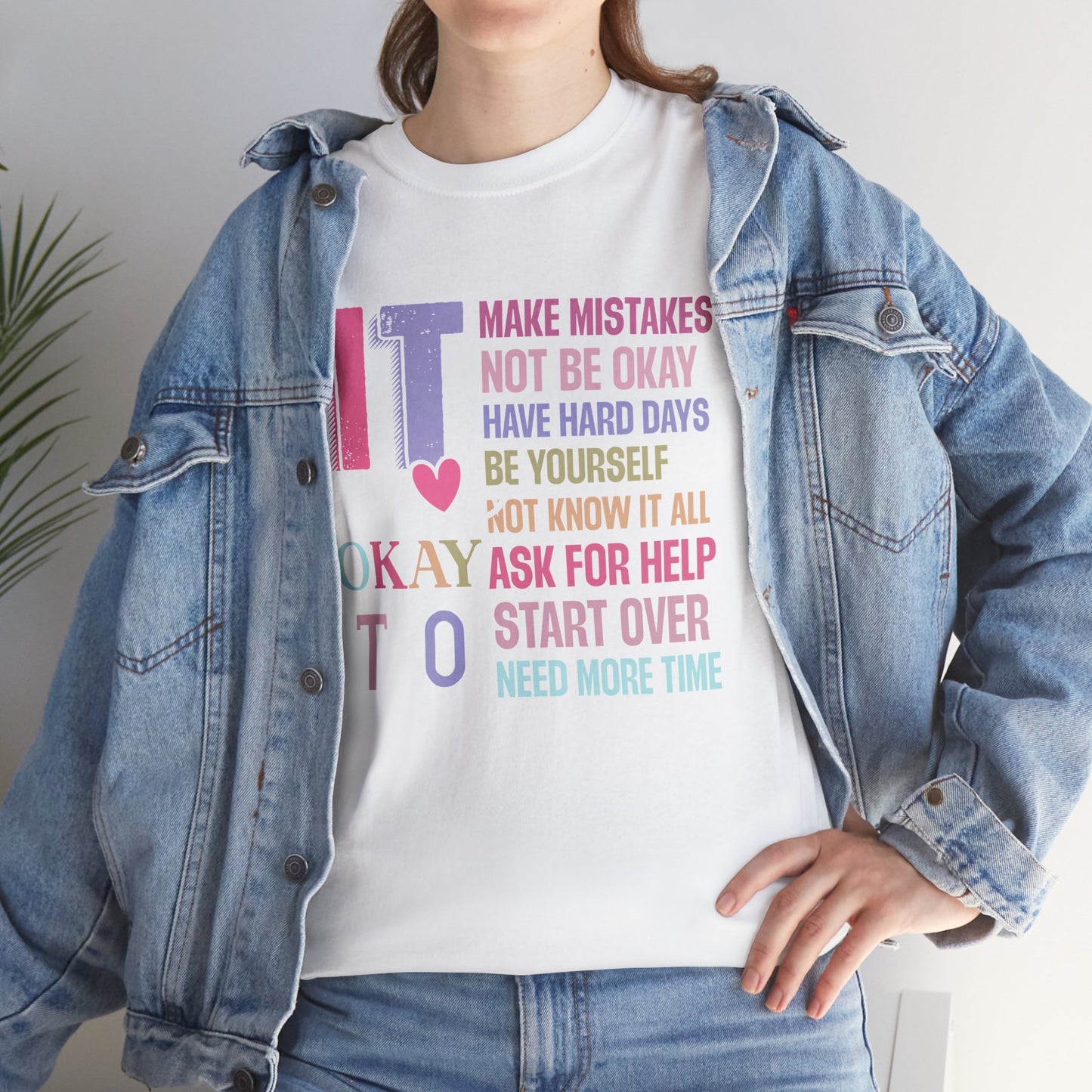 Inspirational Unisex Heavy Cotton Tee – Embrace Mistakes & Start Over