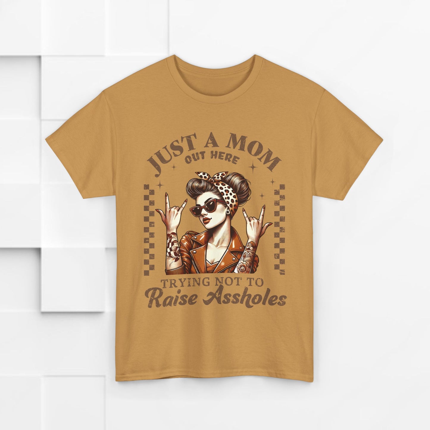 Just a Mom Unisex Heavy Cotton Tee - Funny Mom Shirt for Mother's Day