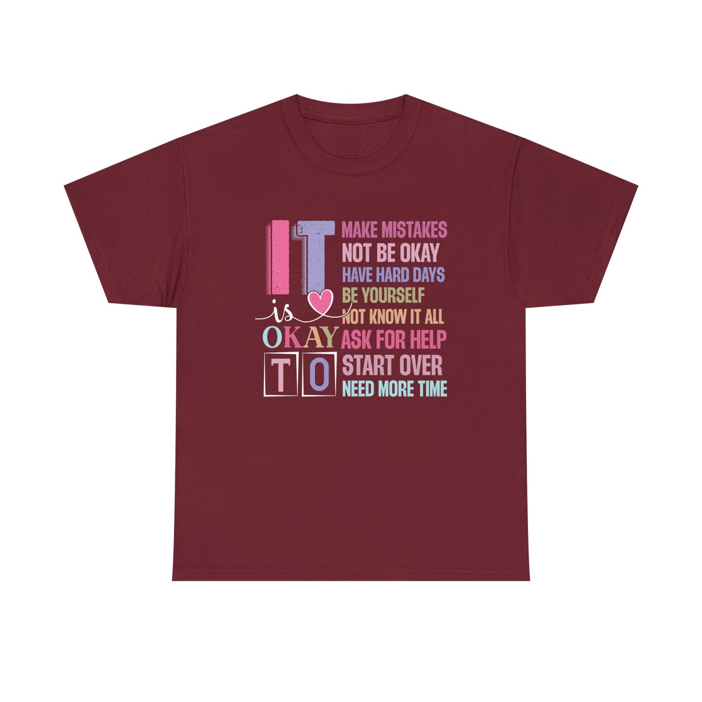 Inspirational Unisex Heavy Cotton Tee – Embrace Mistakes & Start Over