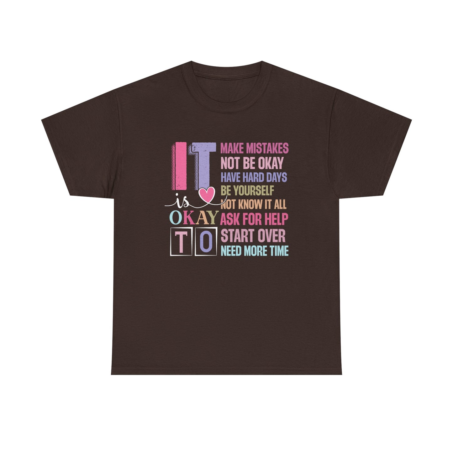 Inspirational Unisex Heavy Cotton Tee – Embrace Mistakes & Start Over