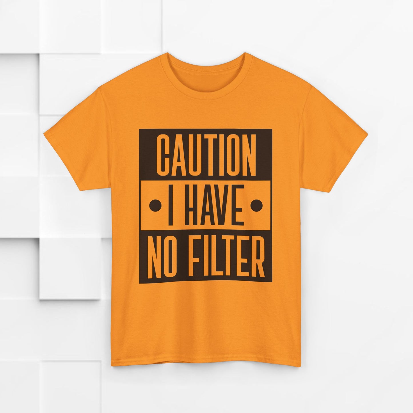 Caution I Have No Filter Unisex Heavy Cotton Tee