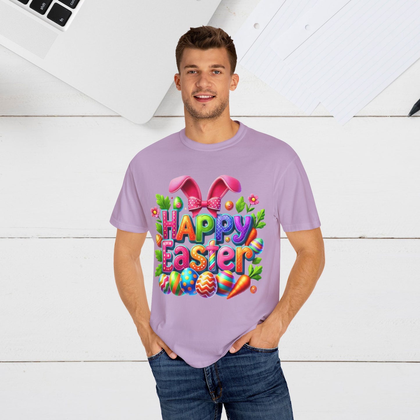Happy Easter Unisex Garment-Dyed T-Shirt