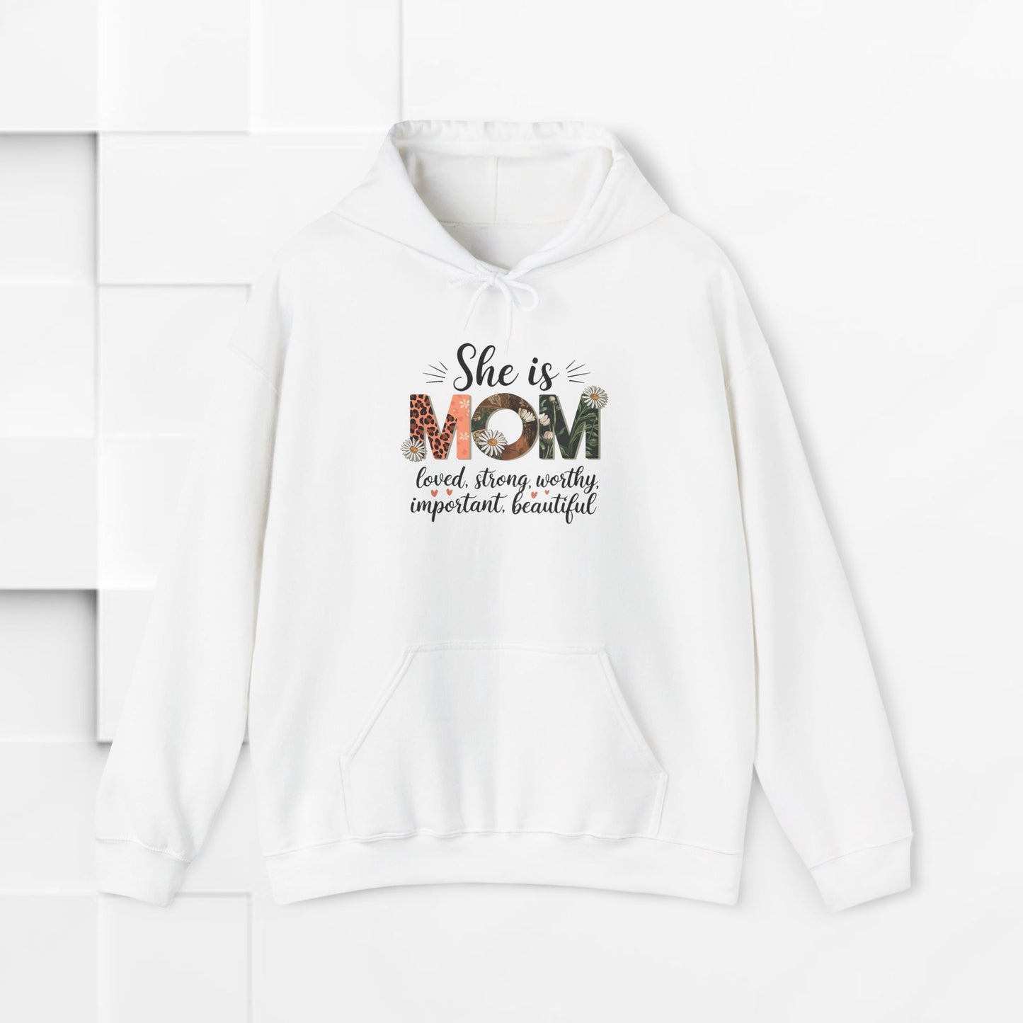 She is MOM Hooded Sweatshirt - Soft, Warm & Inspirational Gift for Mother's Day