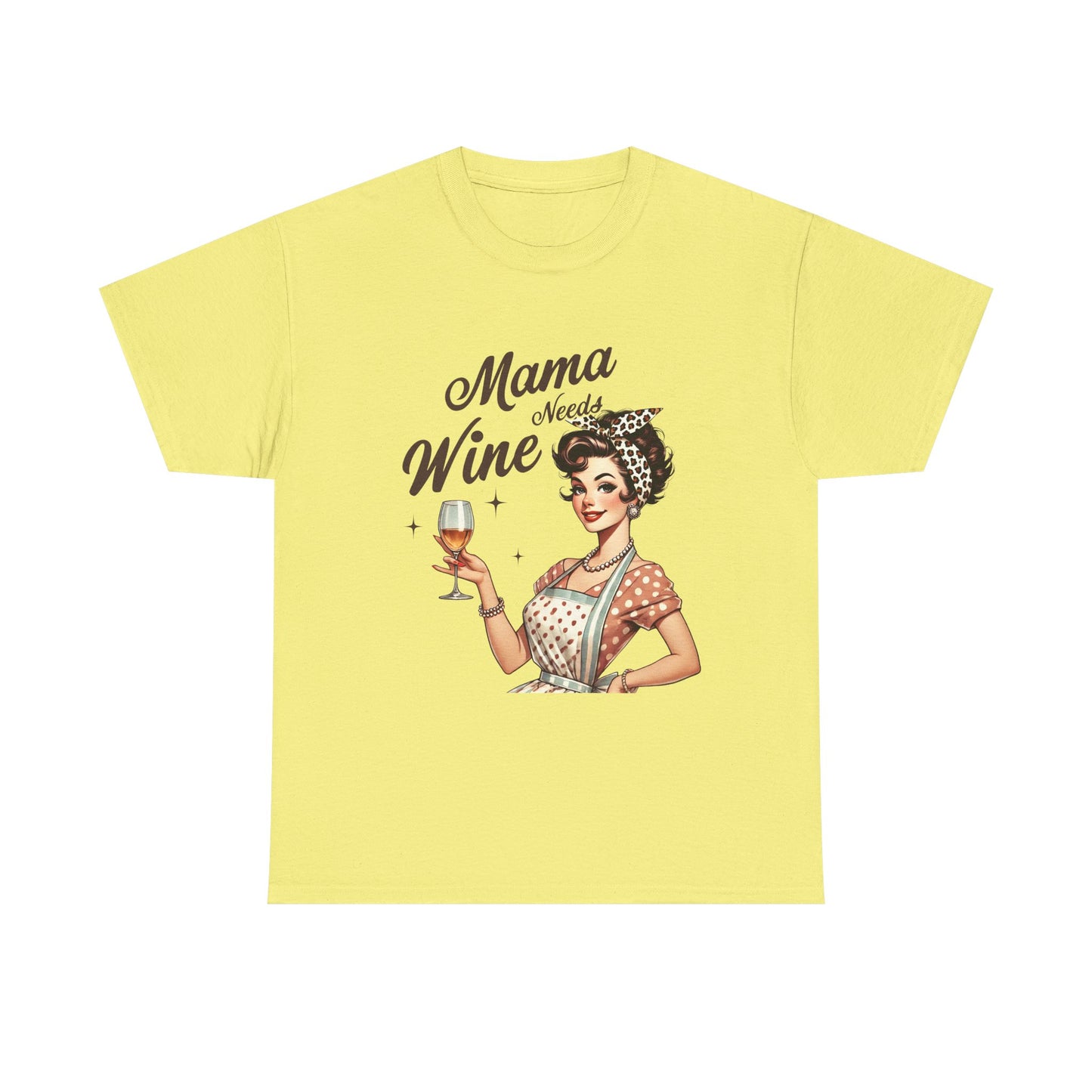 Mama Needs Wine Unisex Heavy Cotton Tee - Fun and Playful Gift for Wine Lovers