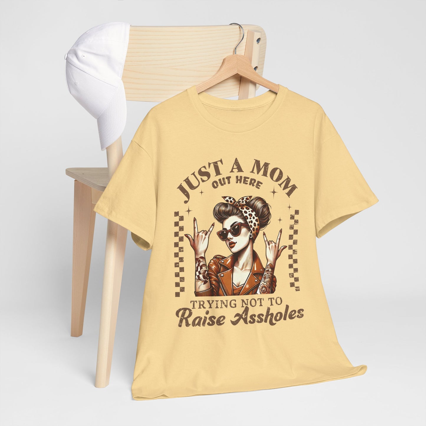 Just a Mom Unisex Heavy Cotton Tee - Funny Mom Shirt for Mother's Day