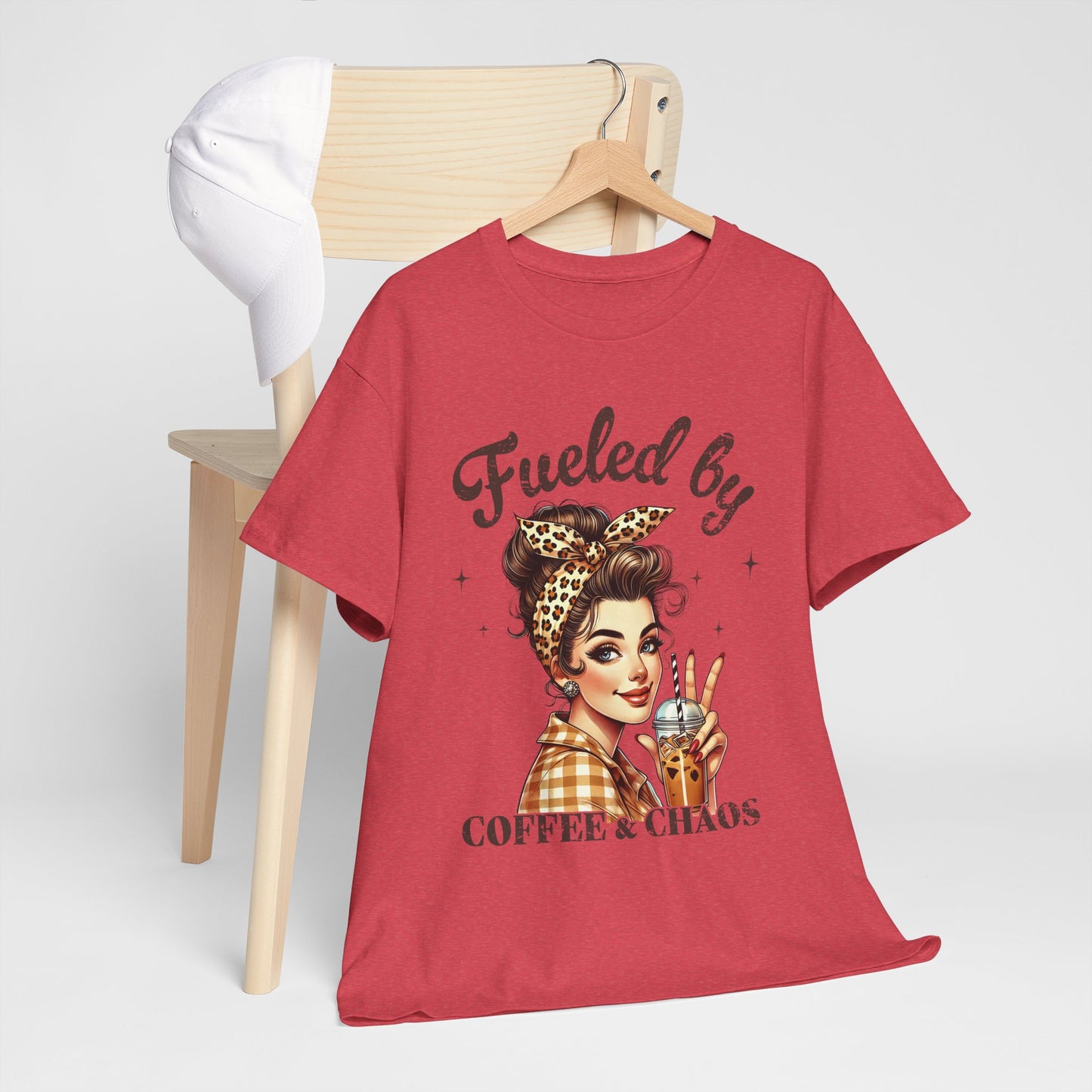 Fueled by Coffee & Chaos Unisex Tee - Fun Graphic Shirt for Coffee Lovers