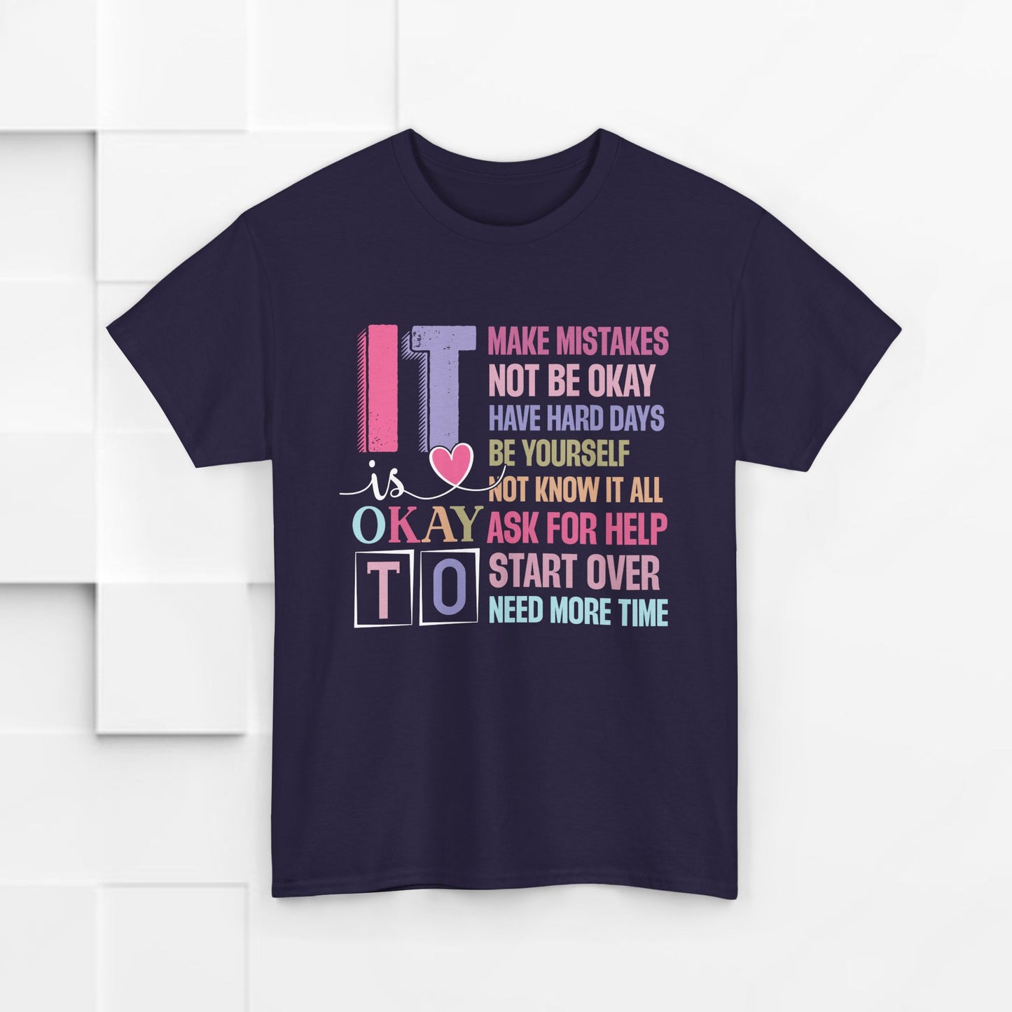 Inspirational Unisex Heavy Cotton Tee – Embrace Mistakes & Start Over
