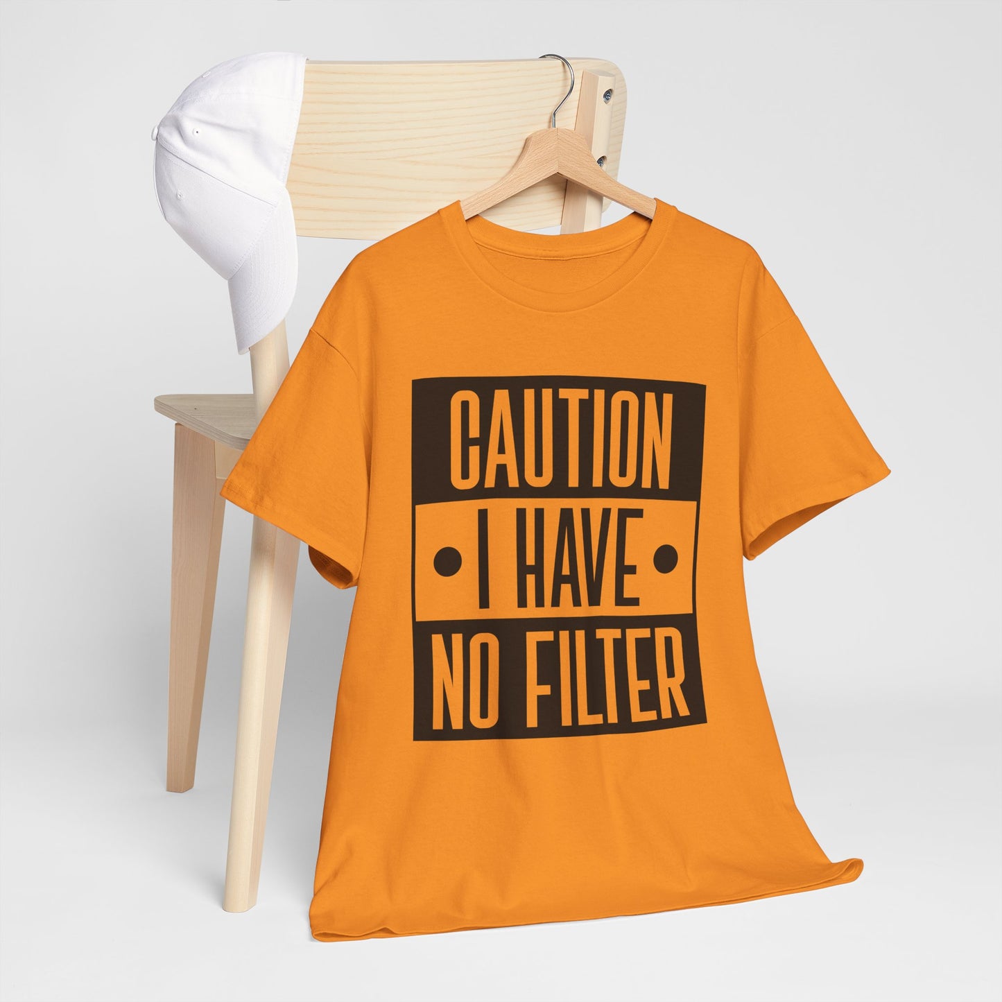 Caution I Have No Filter Unisex Heavy Cotton Tee