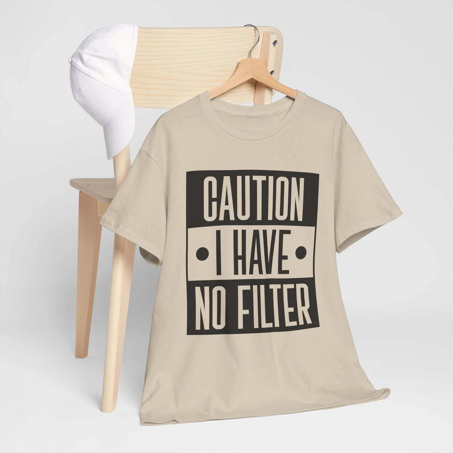 Caution I Have No Filter Unisex Heavy Cotton Tee