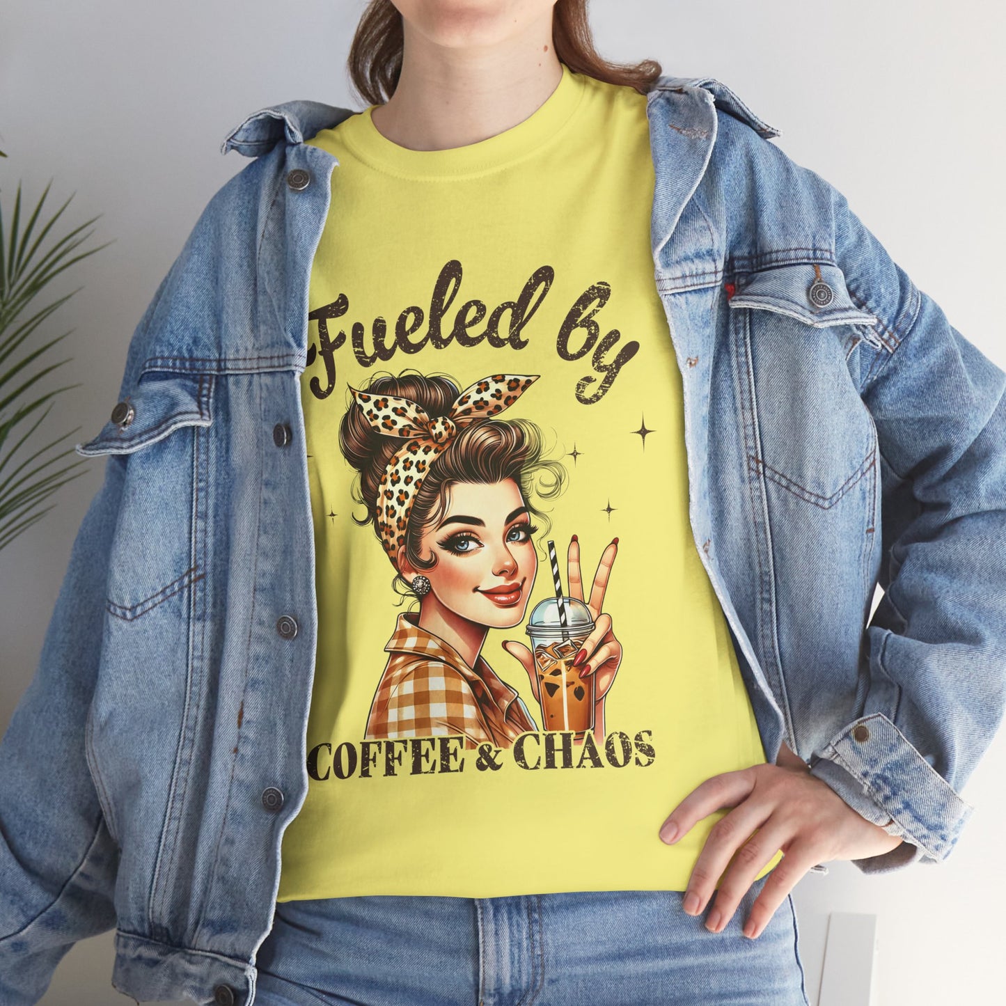Fueled by Coffee & Chaos Unisex Heavy Cotton Tee