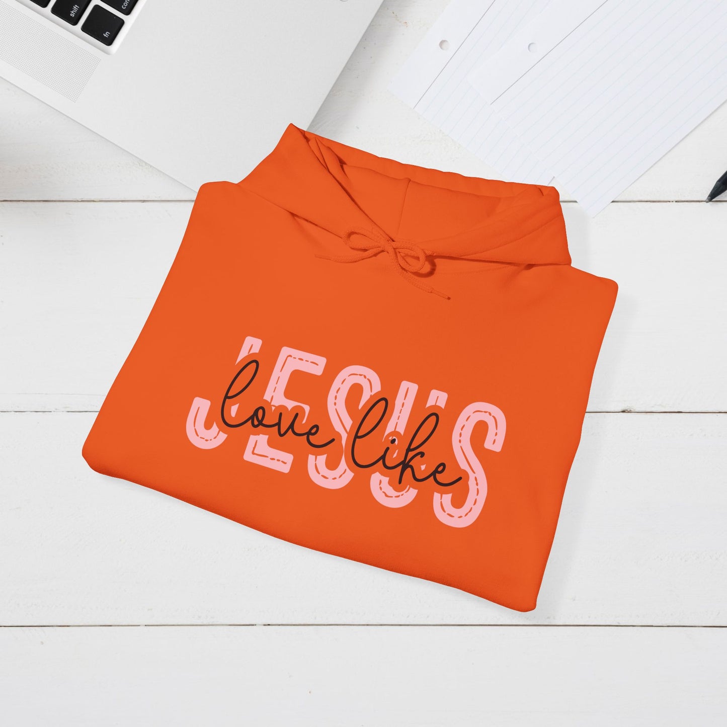 Inspirational Jesus Sweatshirt – Unisex Heavy Blend™ Hoodie with 'Love Like' Design