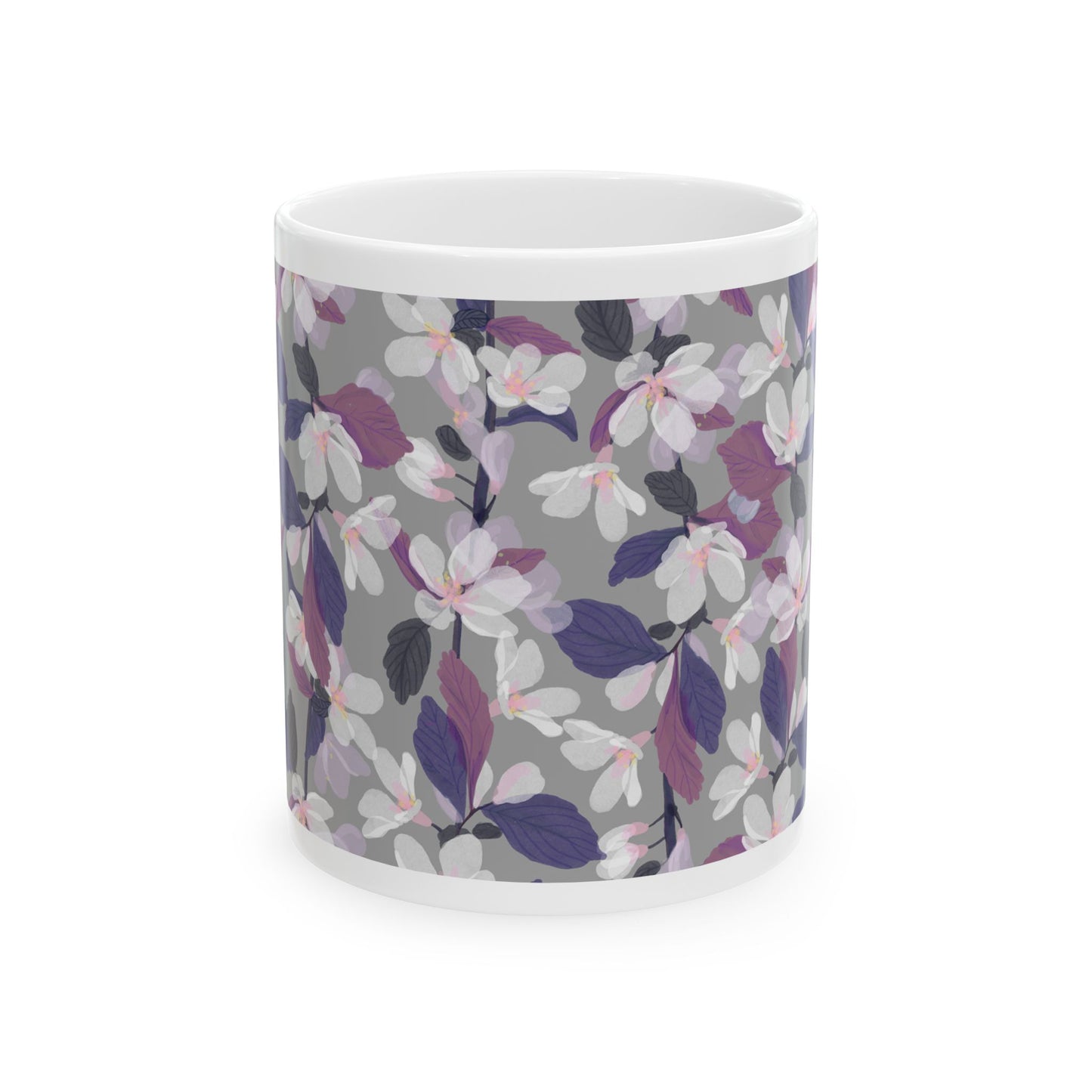 Elegant Floral Ceramic Mug - 11oz & 15oz Coffee Cup for Home & Office